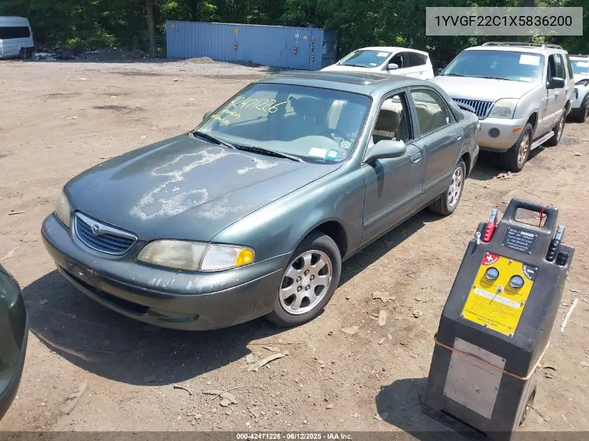 1999 Mazda 626 Es/Lx VIN: 1YVGF22C1X5836200 Lot: 42471226