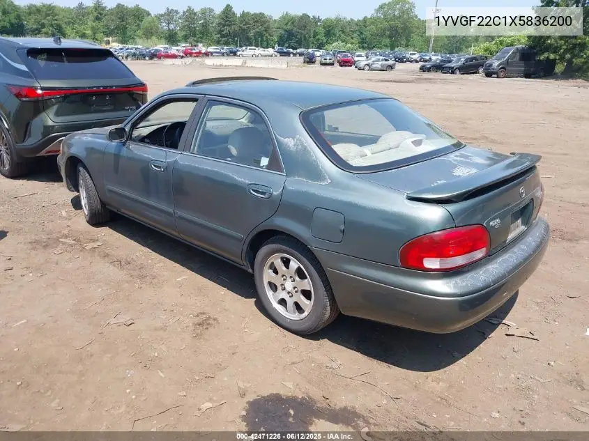 1999 Mazda 626 Es/Lx VIN: 1YVGF22C1X5836200 Lot: 42471226