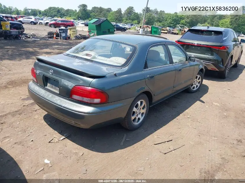 1999 Mazda 626 Es/Lx VIN: 1YVGF22C1X5836200 Lot: 42471226
