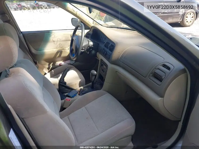 1999 Mazda 626 Es V6/Lx (V6) VIN: 1YVGF22D3X5858692 Lot: 42574291