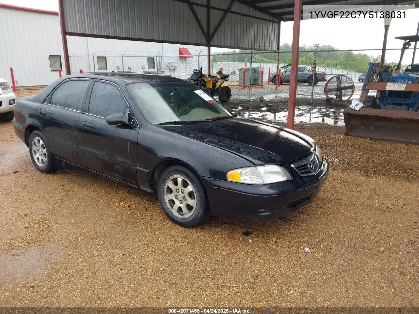 2000 Mazda 626 Es/Lx VIN: 1YVGF22C7Y5138031 Lot: 42071465