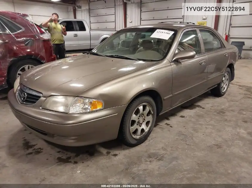 2000 Mazda 626 Es/Lx VIN: 1YVGF22C5Y5122894 Lot: 42183386