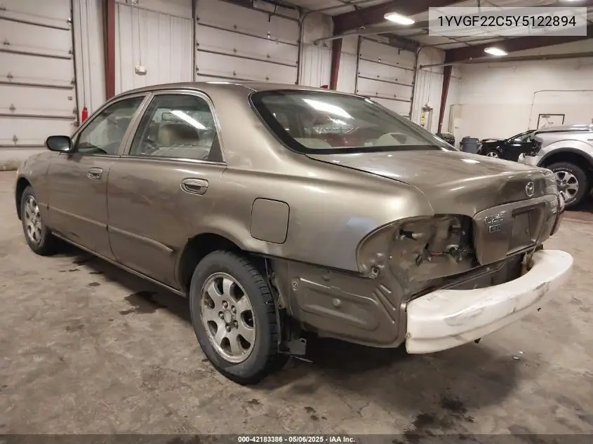 2000 Mazda 626 Es/Lx VIN: 1YVGF22C5Y5122894 Lot: 42183386