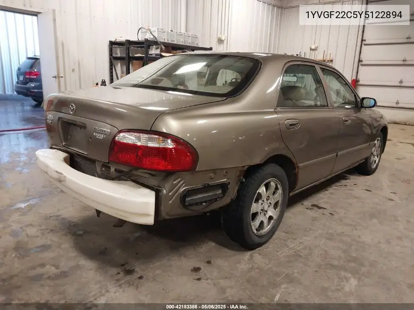 2000 Mazda 626 Es/Lx VIN: 1YVGF22C5Y5122894 Lot: 42183386