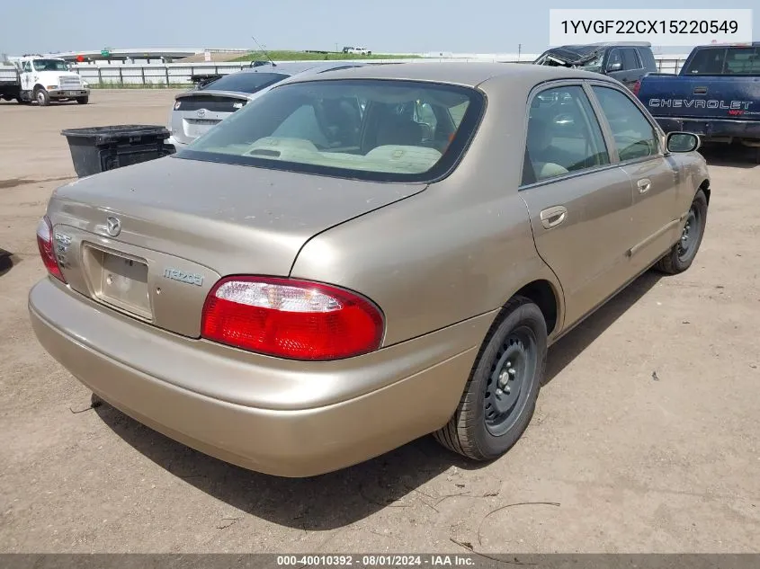 2001 Mazda 626 Es/Lx VIN: 1YVGF22CX15220549 Lot: 40010392