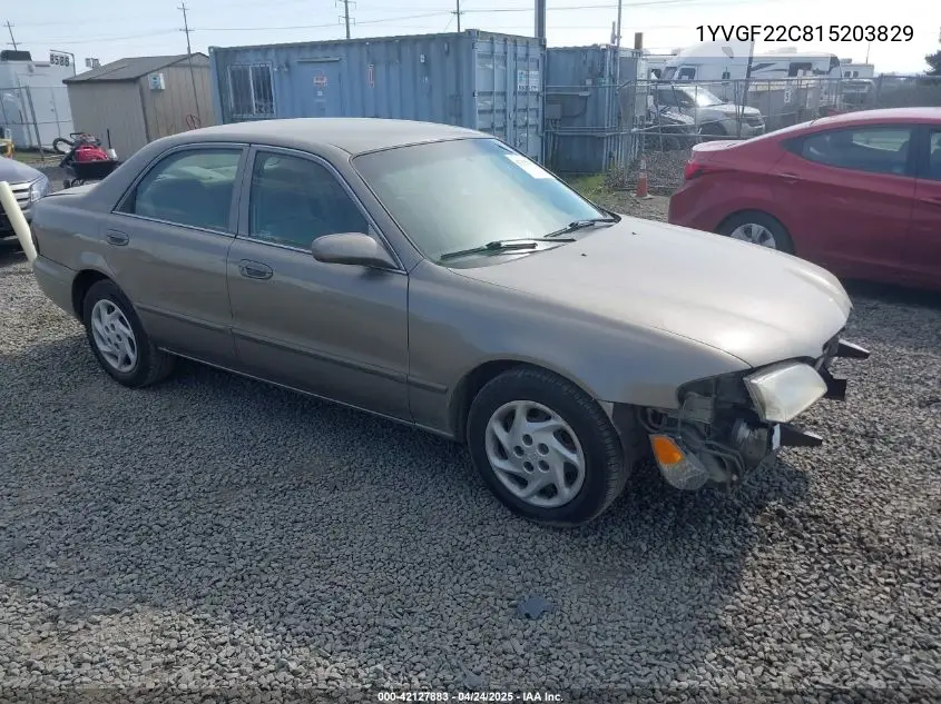 2001 Mazda 626 Es/Lx VIN: 1YVGF22C815203829 Lot: 42127883