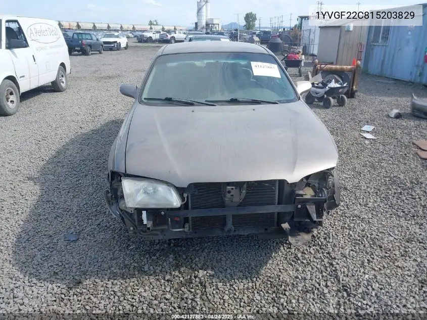 2001 Mazda 626 Es/Lx VIN: 1YVGF22C815203829 Lot: 42127883