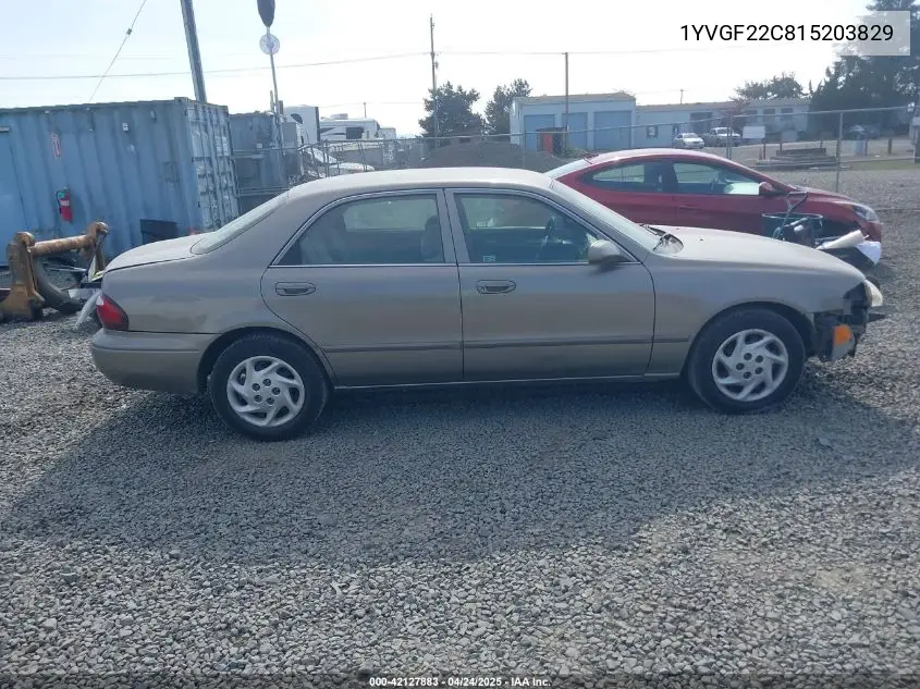 2001 Mazda 626 Es/Lx VIN: 1YVGF22C815203829 Lot: 42127883