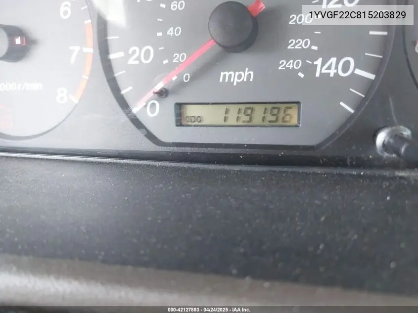 2001 Mazda 626 Es/Lx VIN: 1YVGF22C815203829 Lot: 42127883