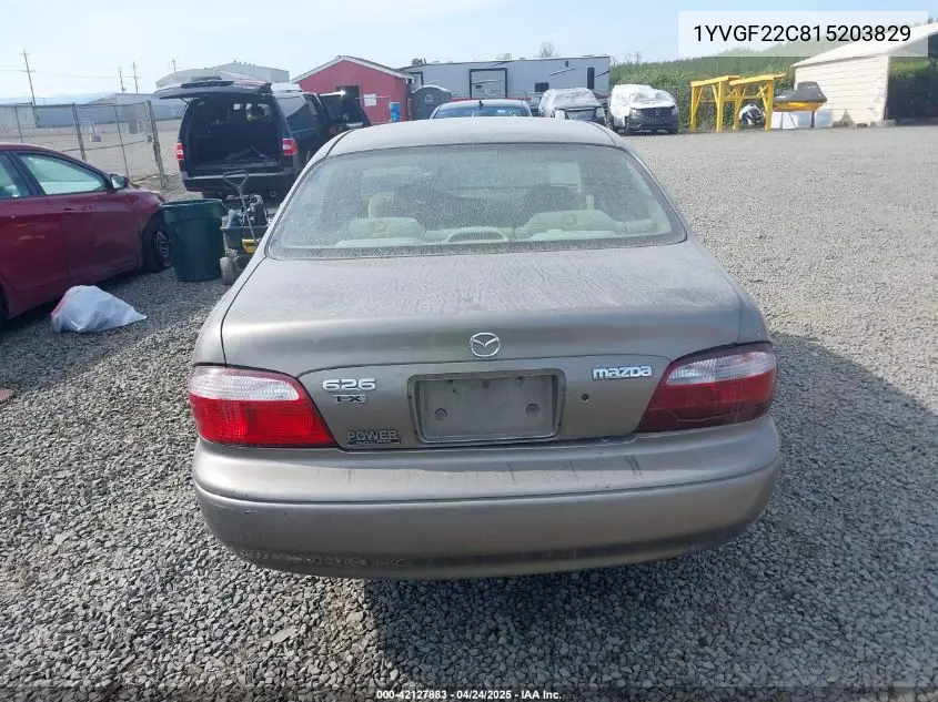 2001 Mazda 626 Es/Lx VIN: 1YVGF22C815203829 Lot: 42127883