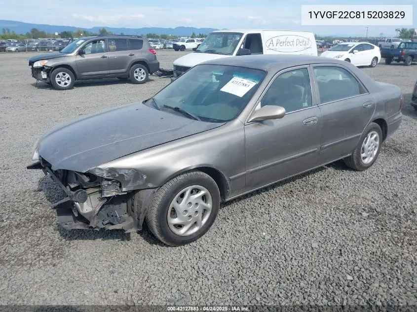 2001 Mazda 626 Es/Lx VIN: 1YVGF22C815203829 Lot: 42127883