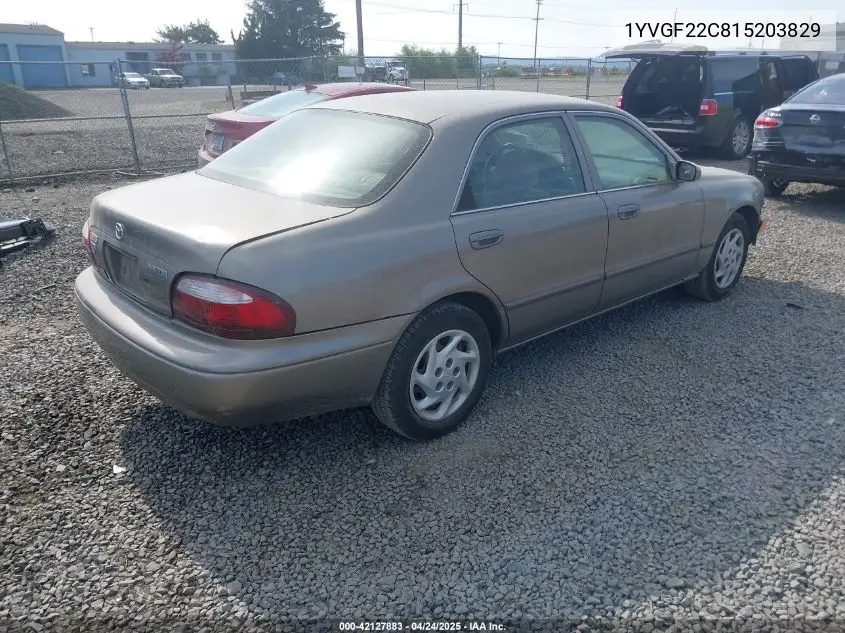 2001 Mazda 626 Es/Lx VIN: 1YVGF22C815203829 Lot: 42127883