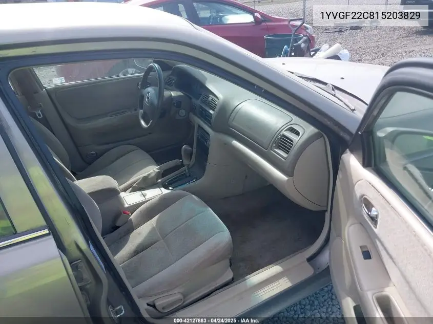 2001 Mazda 626 Es/Lx VIN: 1YVGF22C815203829 Lot: 42127883