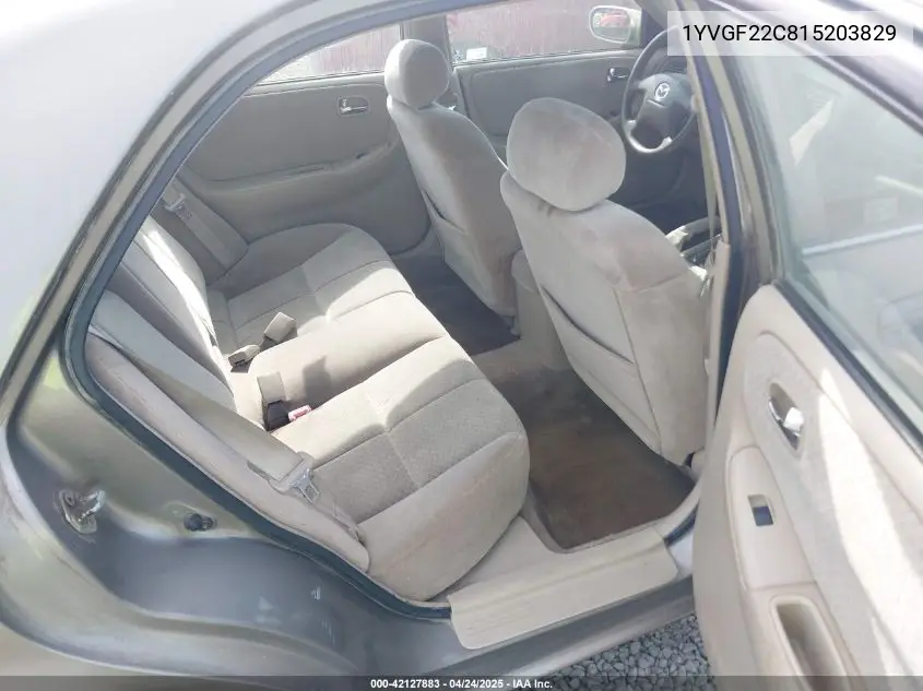 2001 Mazda 626 Es/Lx VIN: 1YVGF22C815203829 Lot: 42127883