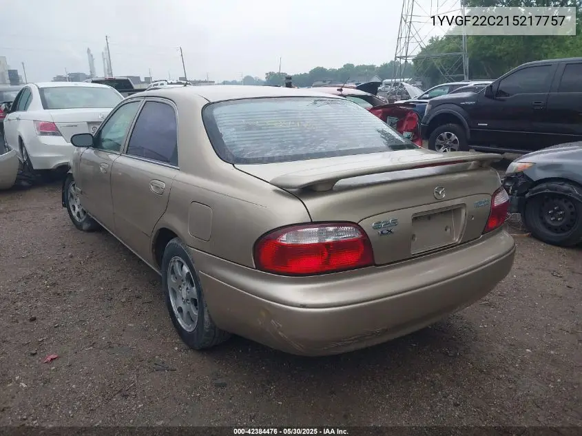 2001 Mazda 626 Es/Lx VIN: 1YVGF22C215217757 Lot: 42384476