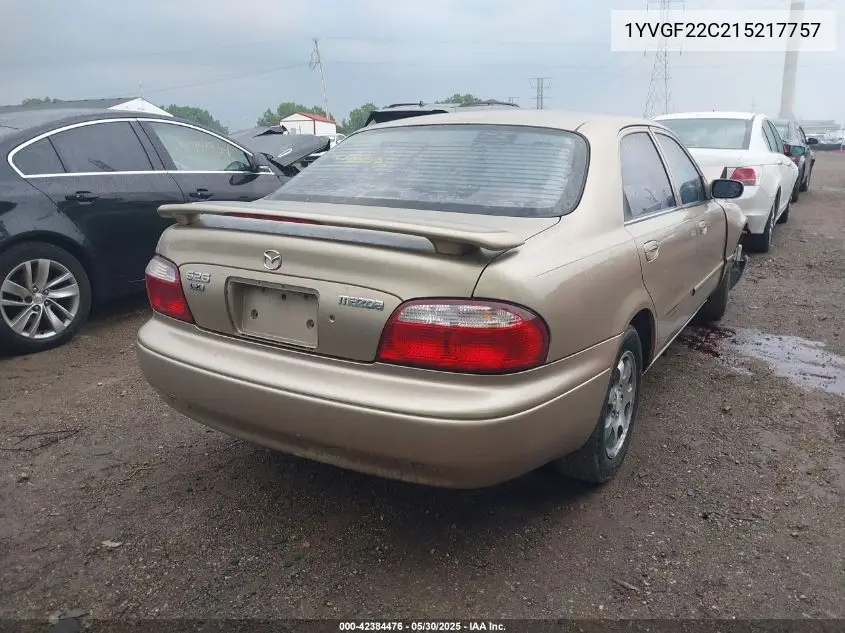 2001 Mazda 626 Es/Lx VIN: 1YVGF22C215217757 Lot: 42384476