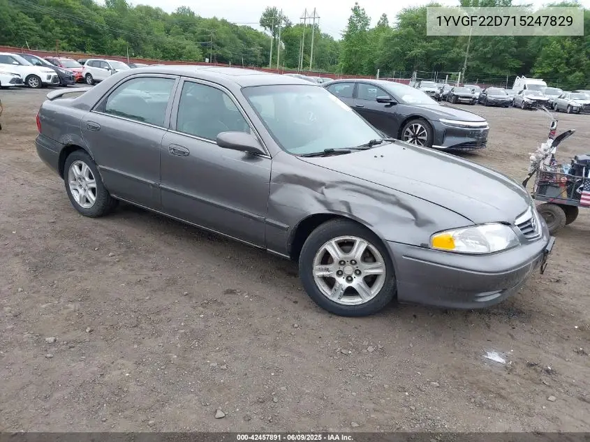 2001 Mazda 626 Es V6/Lx V6 VIN: 1YVGF22D715247829 Lot: 42457891