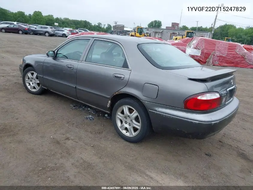 2001 Mazda 626 Es V6/Lx V6 VIN: 1YVGF22D715247829 Lot: 42457891