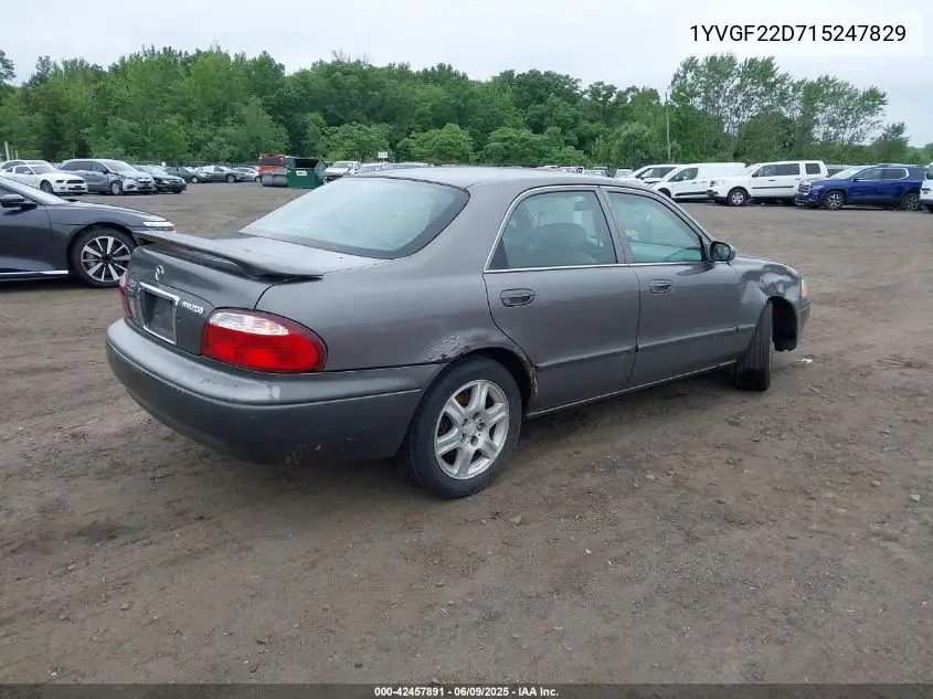 2001 Mazda 626 Es V6/Lx V6 VIN: 1YVGF22D715247829 Lot: 42457891
