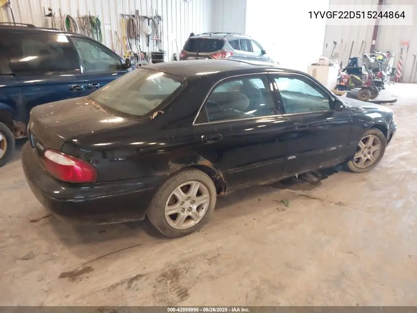 2001 Mazda 626 Es V6/Lx V6 VIN: 1YVGF22D515244864 Lot: 42595990
