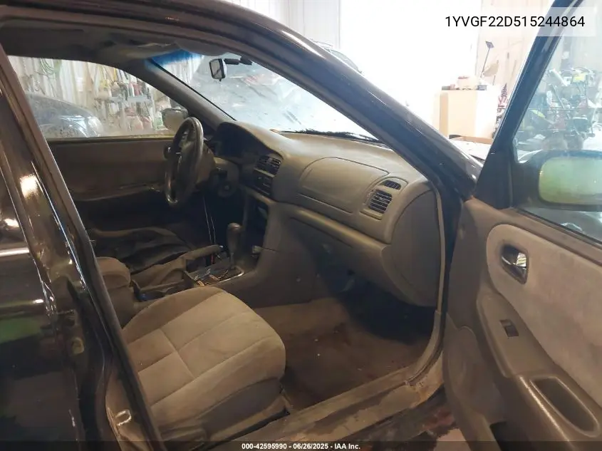2001 Mazda 626 Es V6/Lx V6 VIN: 1YVGF22D515244864 Lot: 42595990