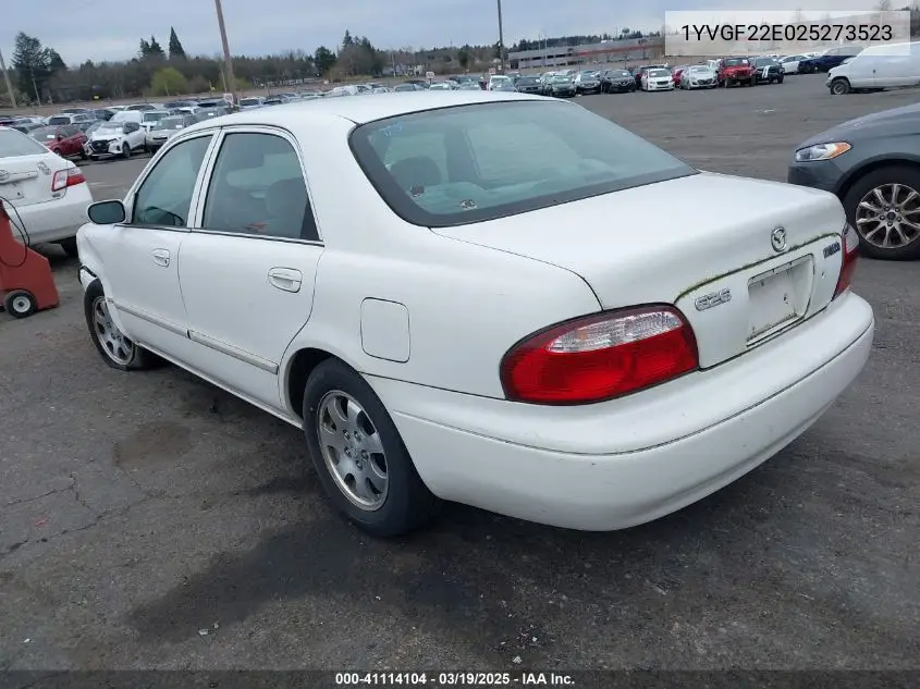 2002 Mazda 626 Lx VIN: 1YVGF22E025273523 Lot: 41114104