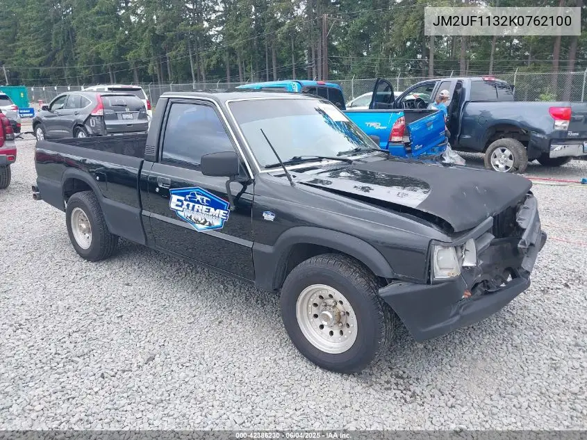 1989 Mazda B2200 Short Bed VIN: JM2UF1132K0762100 Lot: 42386230