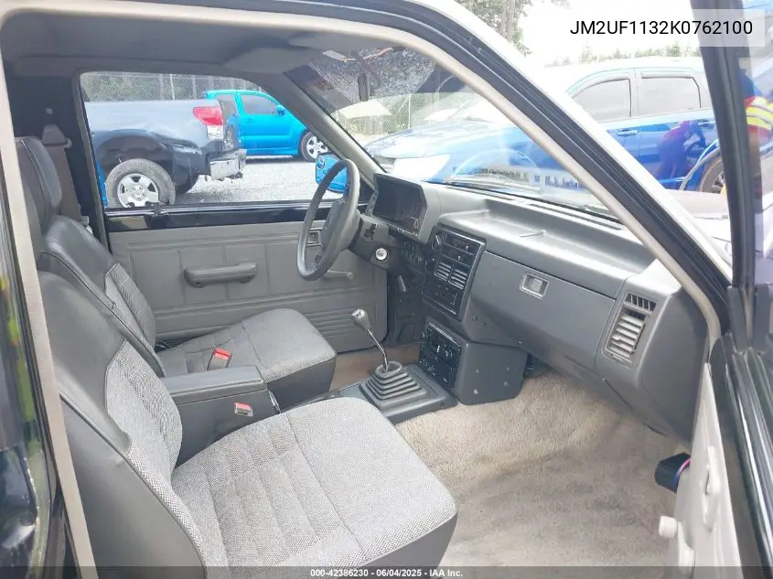 1989 Mazda B2200 Short Bed VIN: JM2UF1132K0762100 Lot: 42386230
