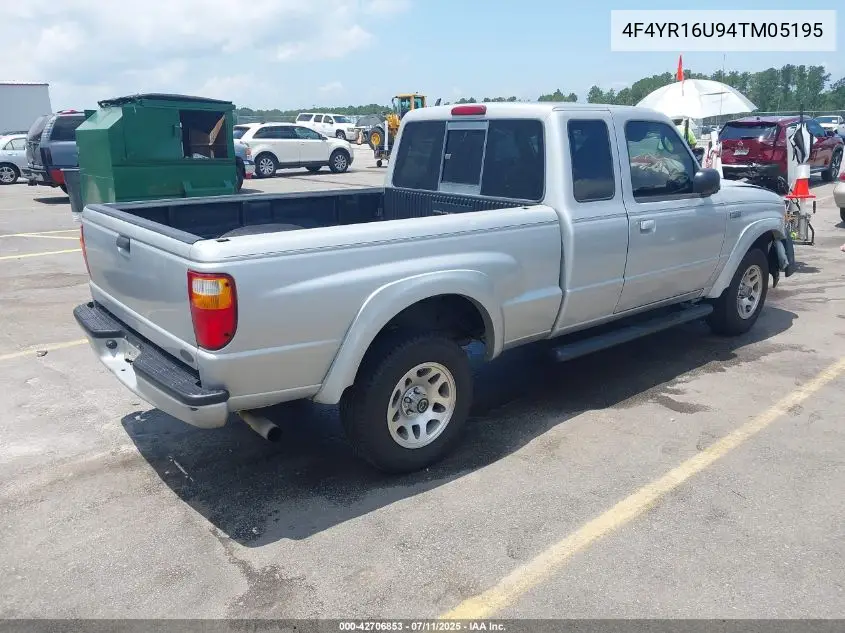 2004 Mazda B3000 Ds VIN: 4F4YR16U94TM05195 Lot: 42706853