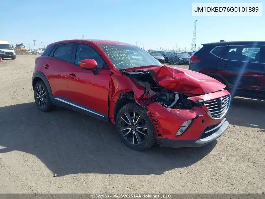 2016 Mazda Cx-3 Grand Touring VIN: JM1DKBD76G0101889 Lot: 12322953