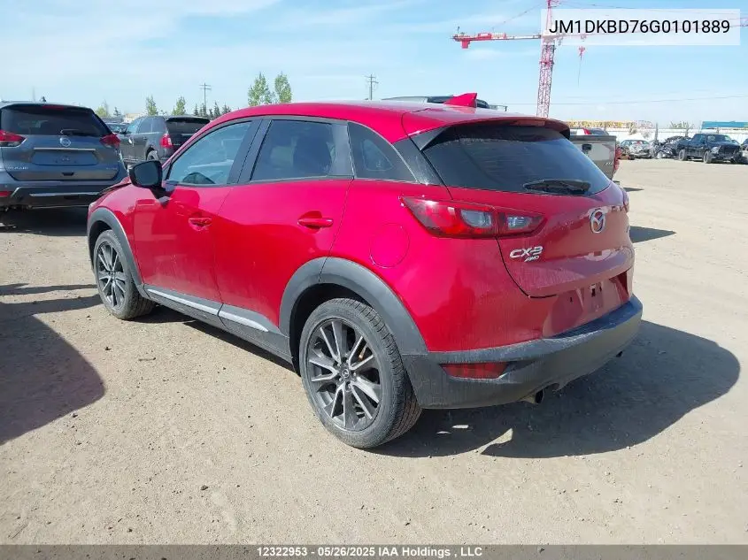 2016 Mazda Cx-3 Grand Touring VIN: JM1DKBD76G0101889 Lot: 12322953