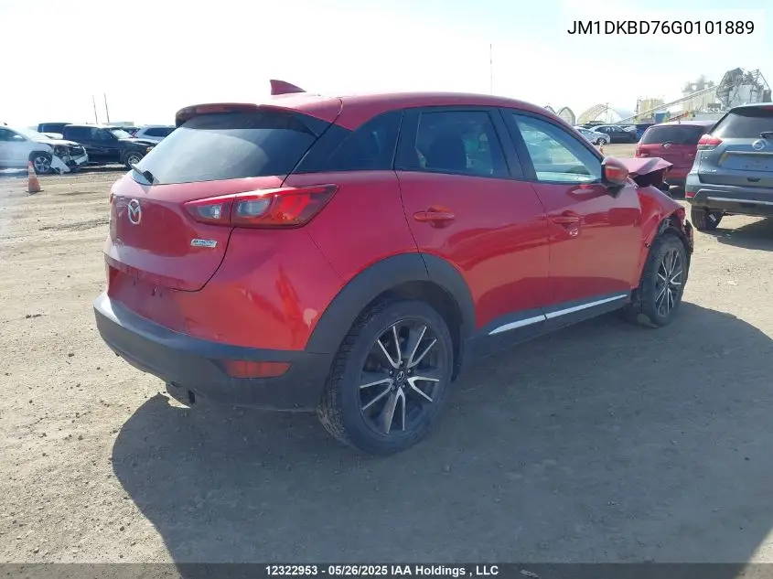 2016 Mazda Cx-3 Grand Touring VIN: JM1DKBD76G0101889 Lot: 12322953