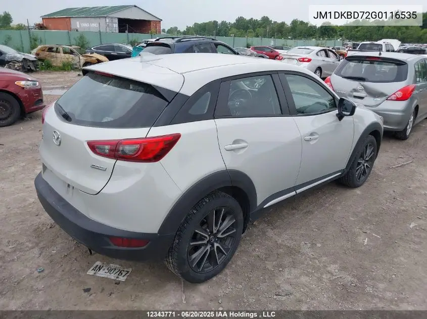 2016 Mazda Cx-3 Grand Touring VIN: JM1DKBD72G0116535 Lot: 12343771