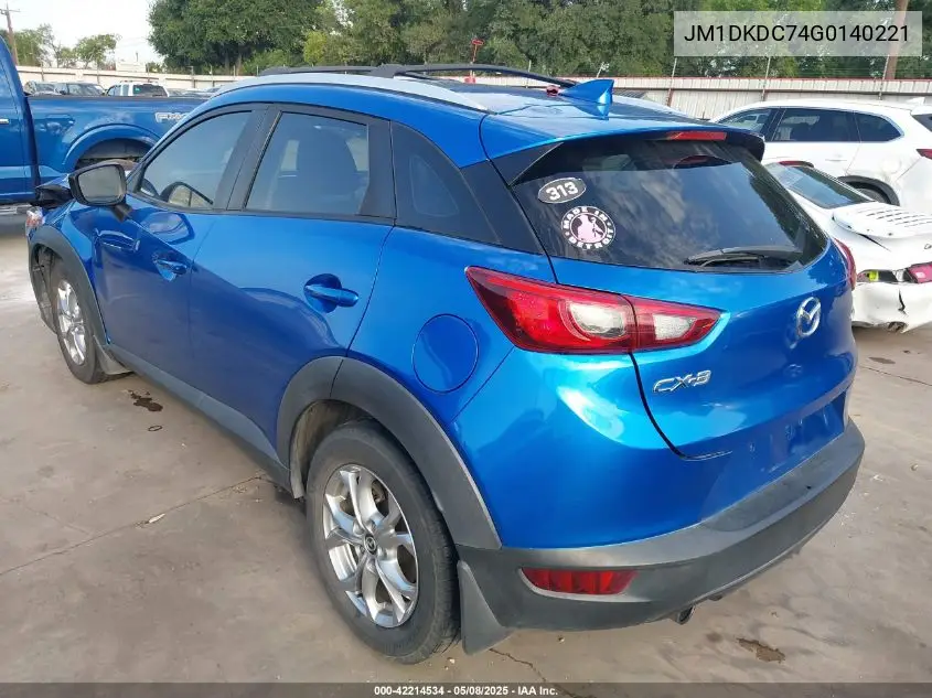 2016 Mazda Cx-3 Touring VIN: JM1DKDC74G0140221 Lot: 42214534