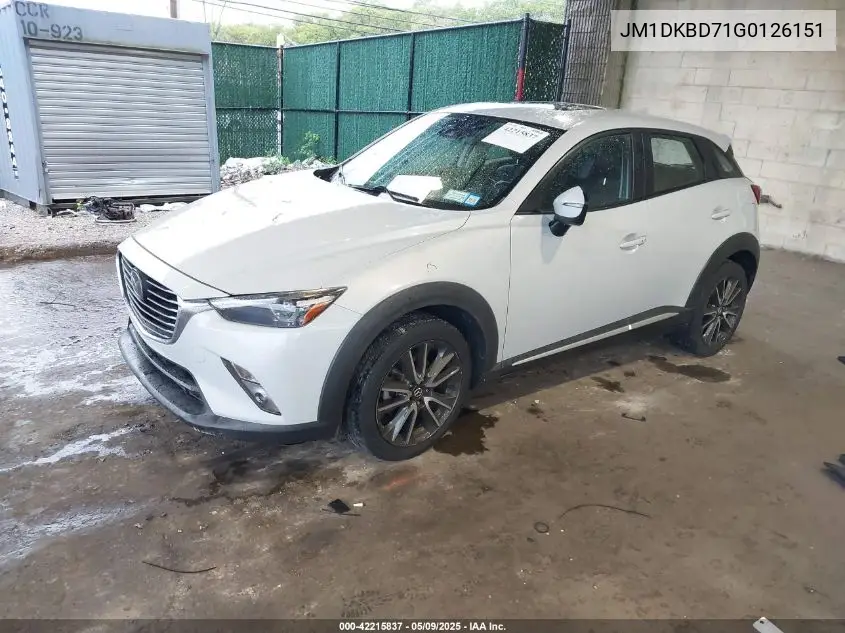 2016 Mazda Cx-3 Grand Touring VIN: JM1DKBD71G0126151 Lot: 42215837