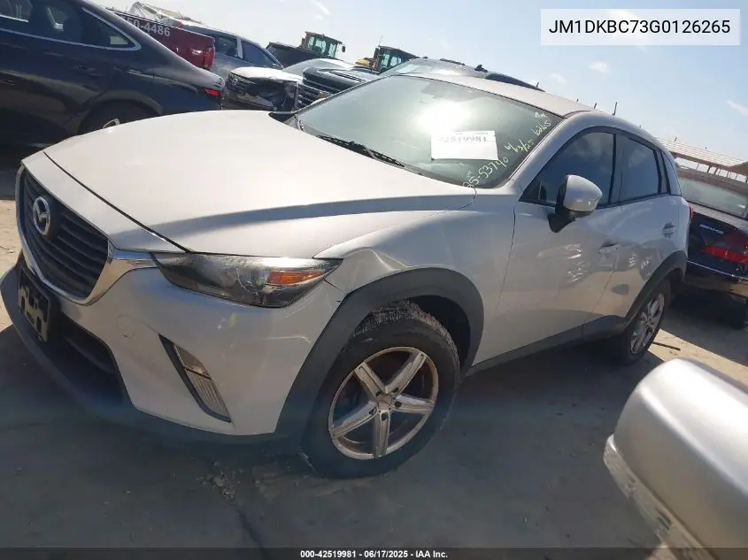 2016 Mazda Cx-3 Touring VIN: JM1DKBC73G0126265 Lot: 42519981