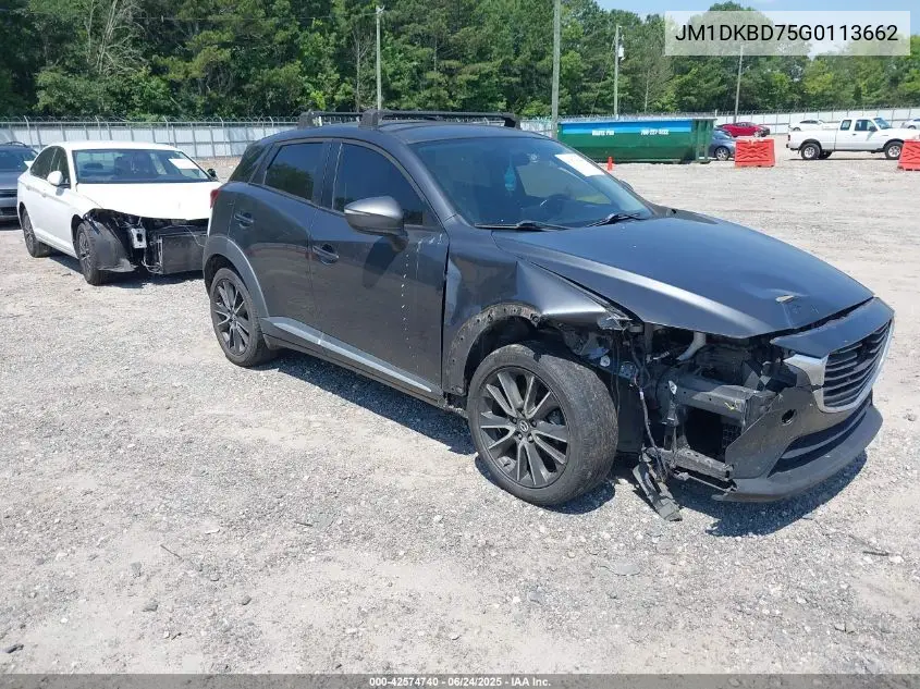 2016 Mazda Cx-3 Grand Touring VIN: JM1DKBD75G0113662 Lot: 42574740