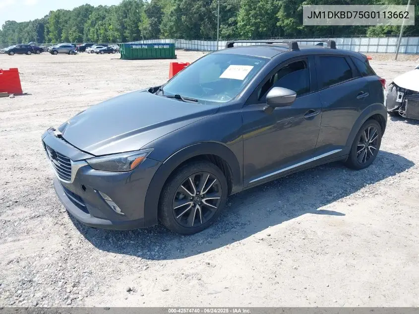 2016 Mazda Cx-3 Grand Touring VIN: JM1DKBD75G0113662 Lot: 42574740
