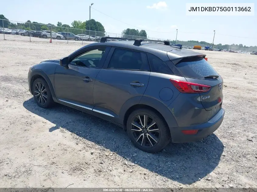 2016 Mazda Cx-3 Grand Touring VIN: JM1DKBD75G0113662 Lot: 42574740