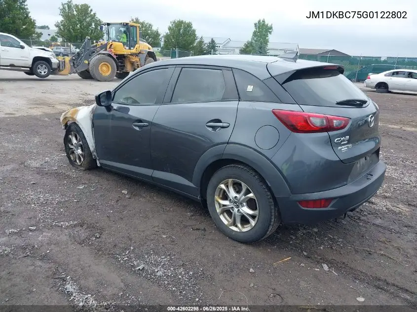 2016 Mazda Cx-3 Touring VIN: JM1DKBC75G0122802 Lot: 42602298