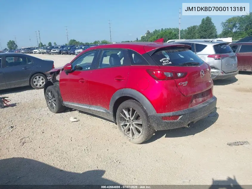 2016 Mazda Cx-3 Grand Touring VIN: JM1DKBD70G0113181 Lot: 42664886