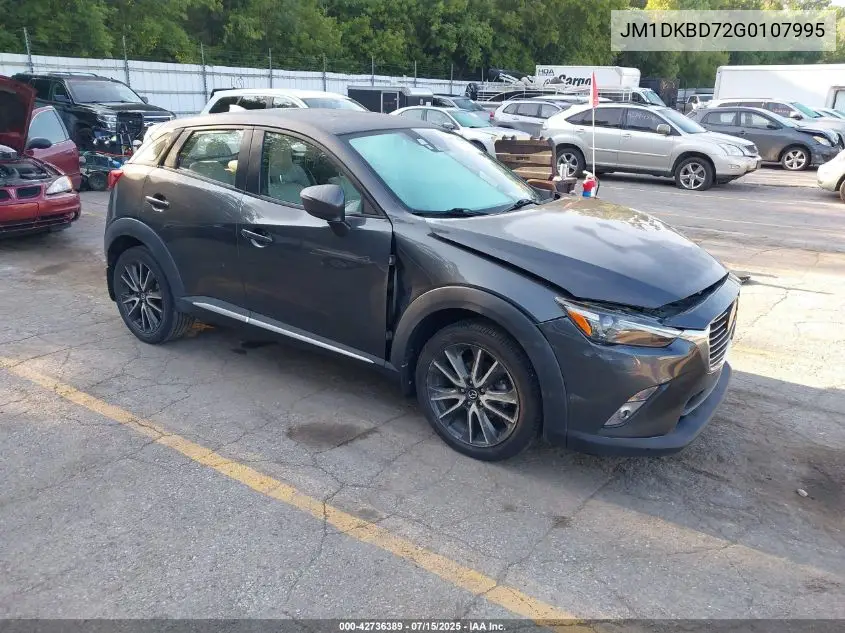 2016 Mazda Cx-3 Grand Touring VIN: JM1DKBD72G0107995 Lot: 42736389