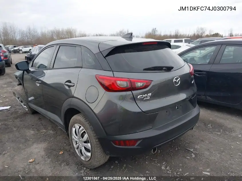 2018 Mazda Cx-3 VIN: JM1DKFC74J0300794 Lot: 12301567