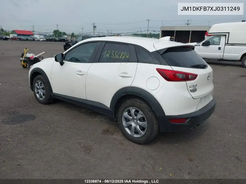 2018 Mazda Cx-3 Gx VIN: JM1DKFB7XJ0311249 Lot: 12336874