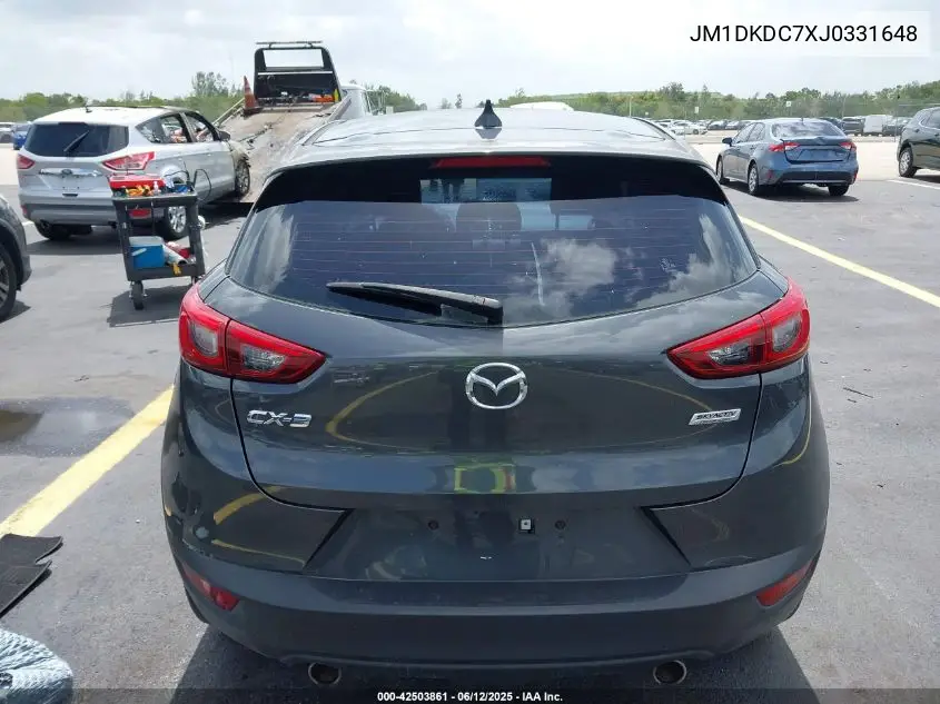 2018 Mazda Cx-3 Touring VIN: JM1DKDC7XJ0331648 Lot: 42503861