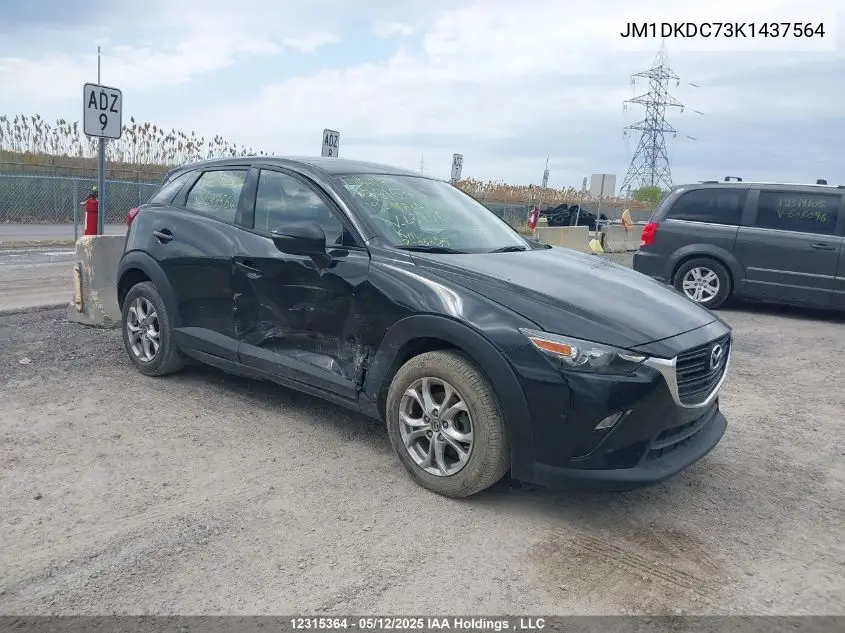 2019 Mazda Cx-3 VIN: JM1DKDC73K1437564 Lot: 12315364
