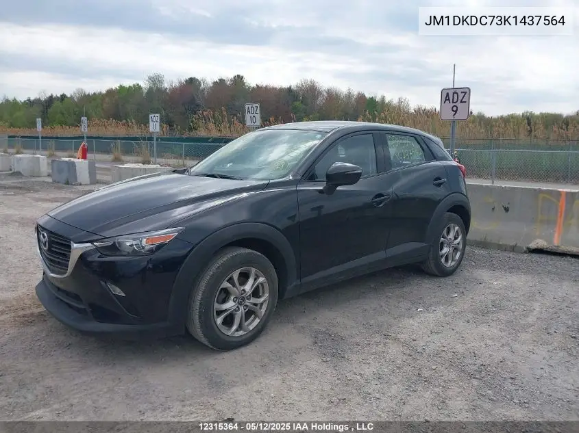 2019 Mazda Cx-3 VIN: JM1DKDC73K1437564 Lot: 12315364