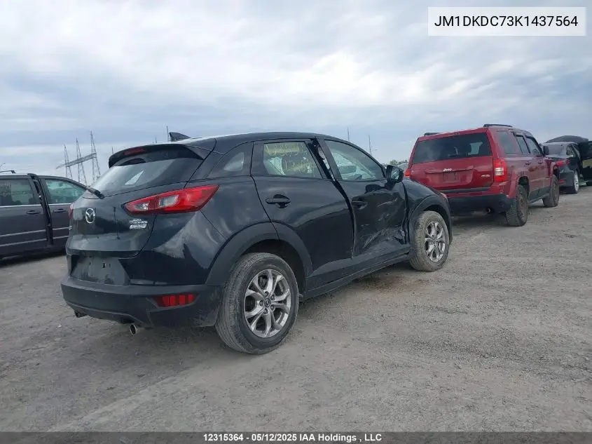2019 Mazda Cx-3 VIN: JM1DKDC73K1437564 Lot: 12315364