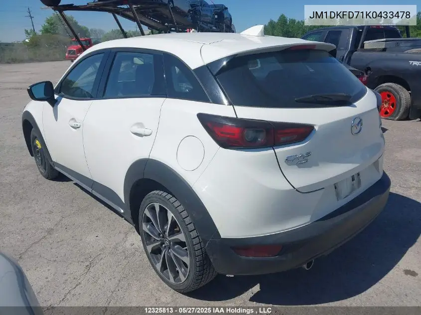 2019 Mazda Cx-3 Grand Touring VIN: JM1DKFD71K0433478 Lot: 12325813