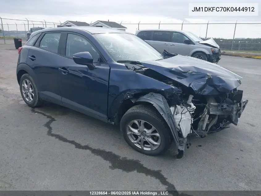 2019 Mazda Cx-3 Gs VIN: JM1DKFC70K0444912 Lot: 12328654